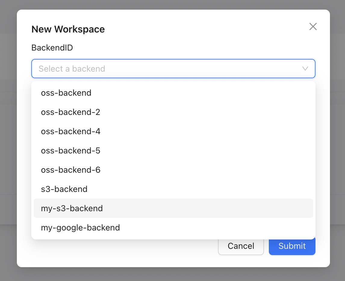 workspace-select-backend